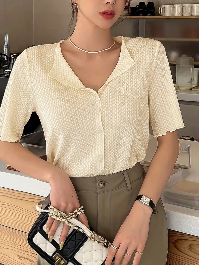 Tropiade – Alba Apricot Ruffle Blouse