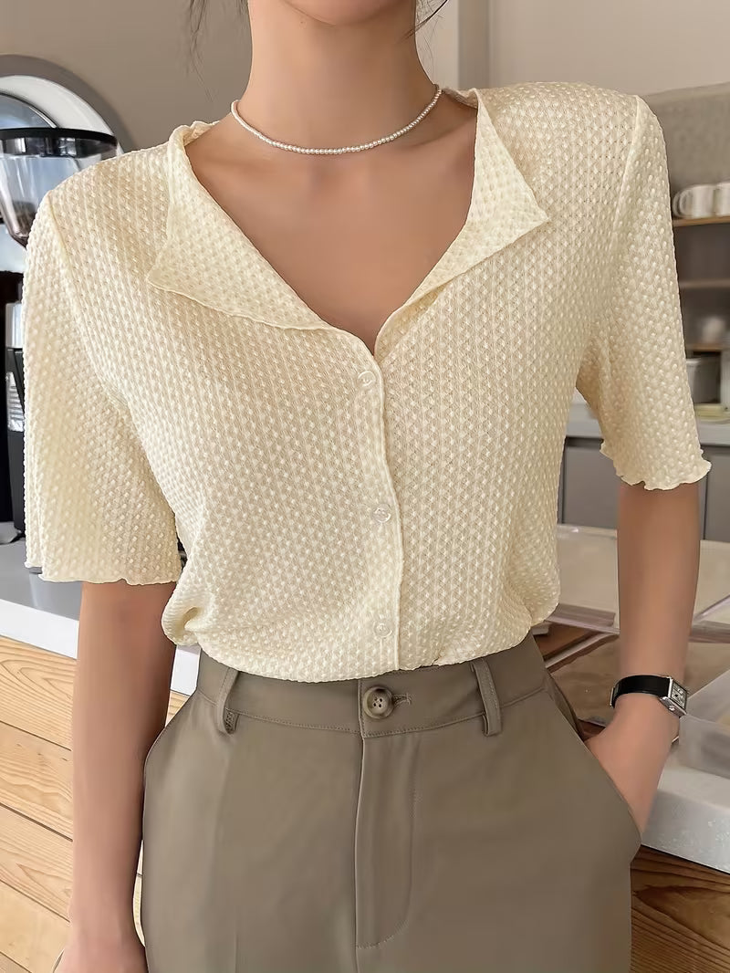 Tropiade – Alba Apricot Ruffle Blouse